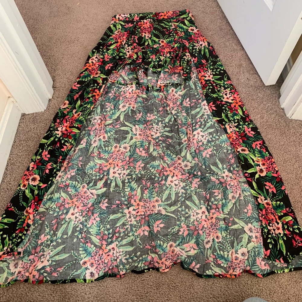 Floral skirt with built in shorts in the front